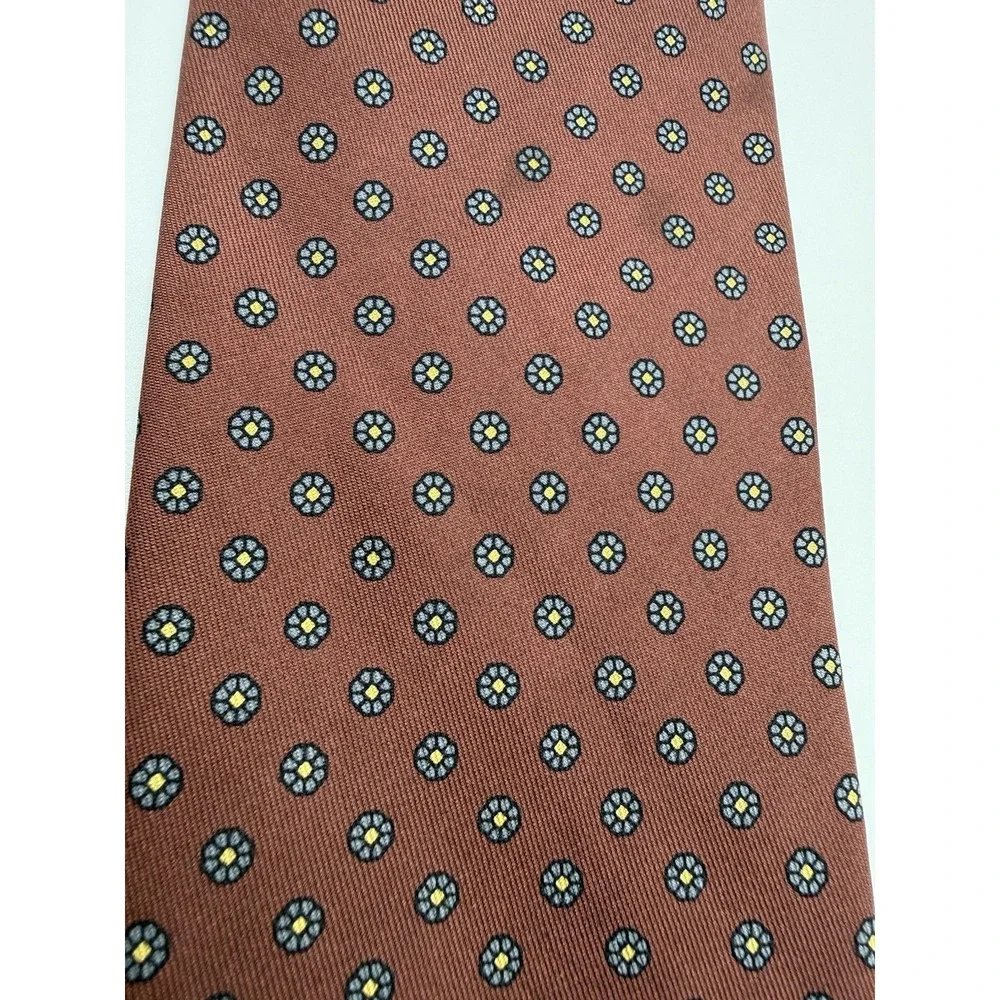 Robert Talbott Culwell‎ & Son Tie Salmon Medallion Hand Sewn England Silk 57